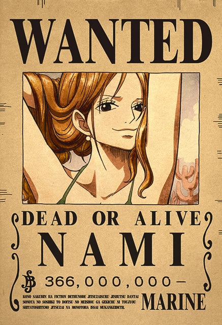 Anime Luffy Gear 5 One Pieces Bounty Wanted Posters