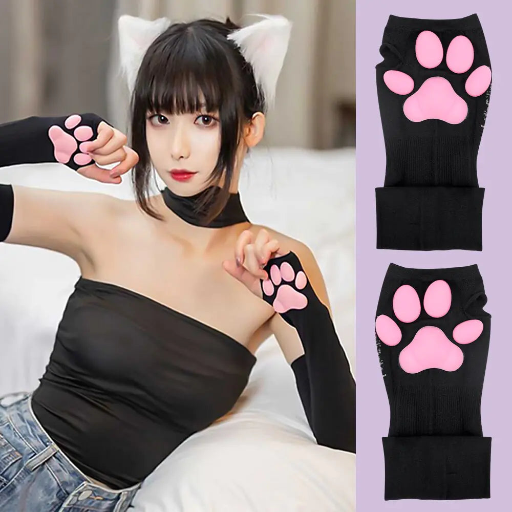 Sexy Cat Paw Design Spandex Arm Sleeves