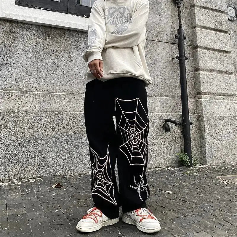 Spider Print Baggy Harem Pants - Men's Hip Hop Casual Trousers, Summer 2020 Y2K Fashion