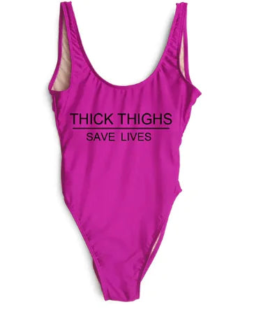 Thick Thighs Save Lives One Piece Swimsuit