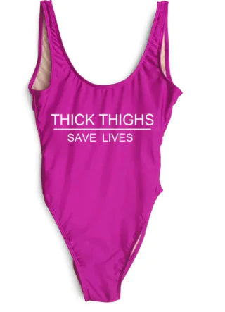 Thick Thighs Save Lives One Piece Swimsuit